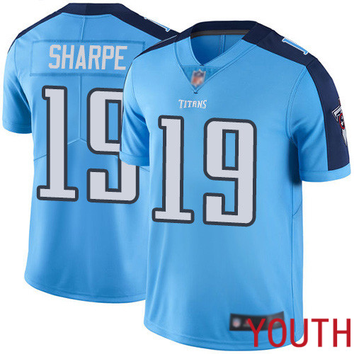Tennessee Titans Limited Light Blue Youth Tajae Sharpe Jersey NFL Football #19 Rush Vapor Untouchable
